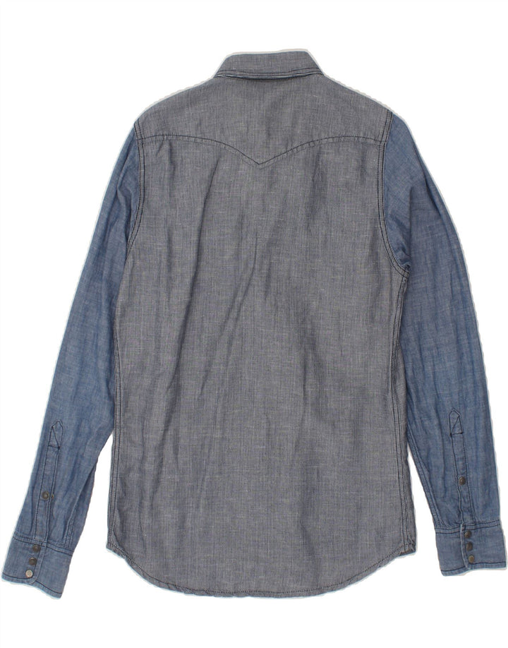 DIESEL Mens Shirt Small Blue Colourblock Cotton Vintage Diesel and Second-Hand Diesel from Messina Hembry 