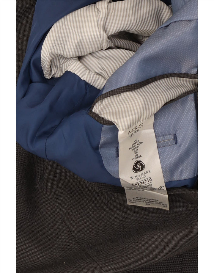 Marks & Spencer Veste blazer à 2 boutons pour homme UK 40 laine gris moyen