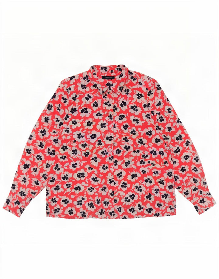 Marks & Spencer Chemisier surdimensionné pour femme UK 18 XL Rouge Floral Polyester