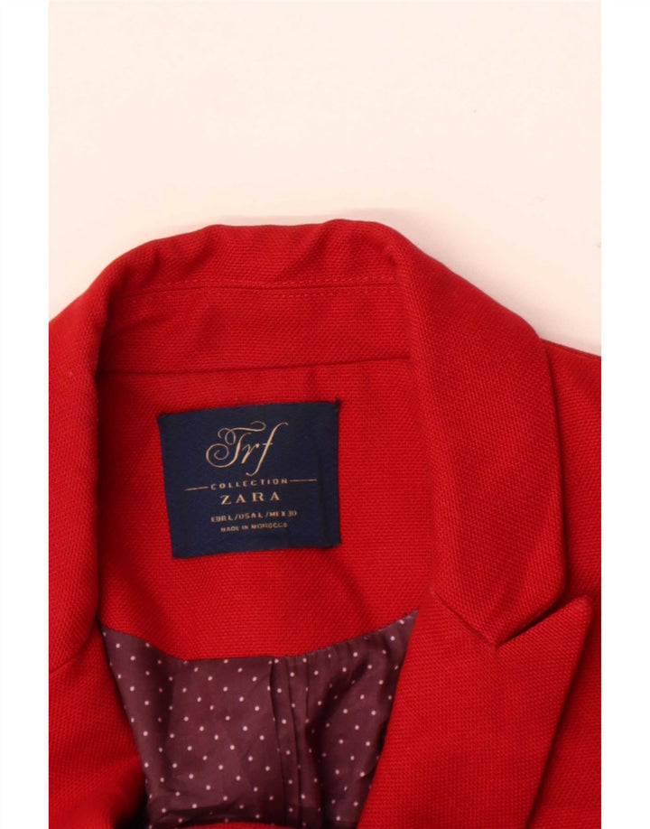 Zara Veste Blazer Double Boutonnage Femme UK 14 Large Rouge