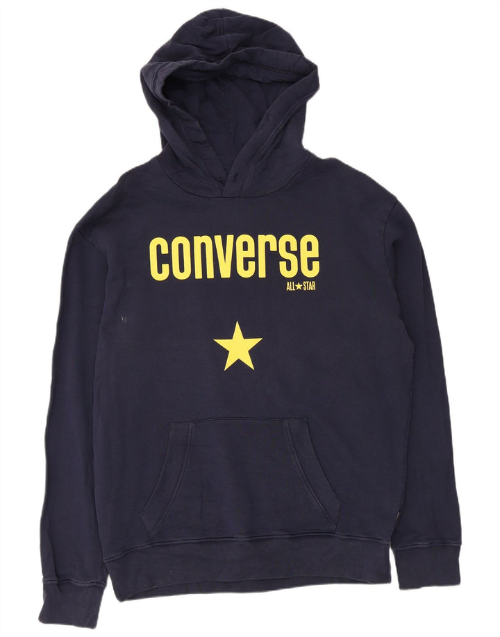 Converse Pull à capuche graphique pour homme en coton bleu marine Taille L