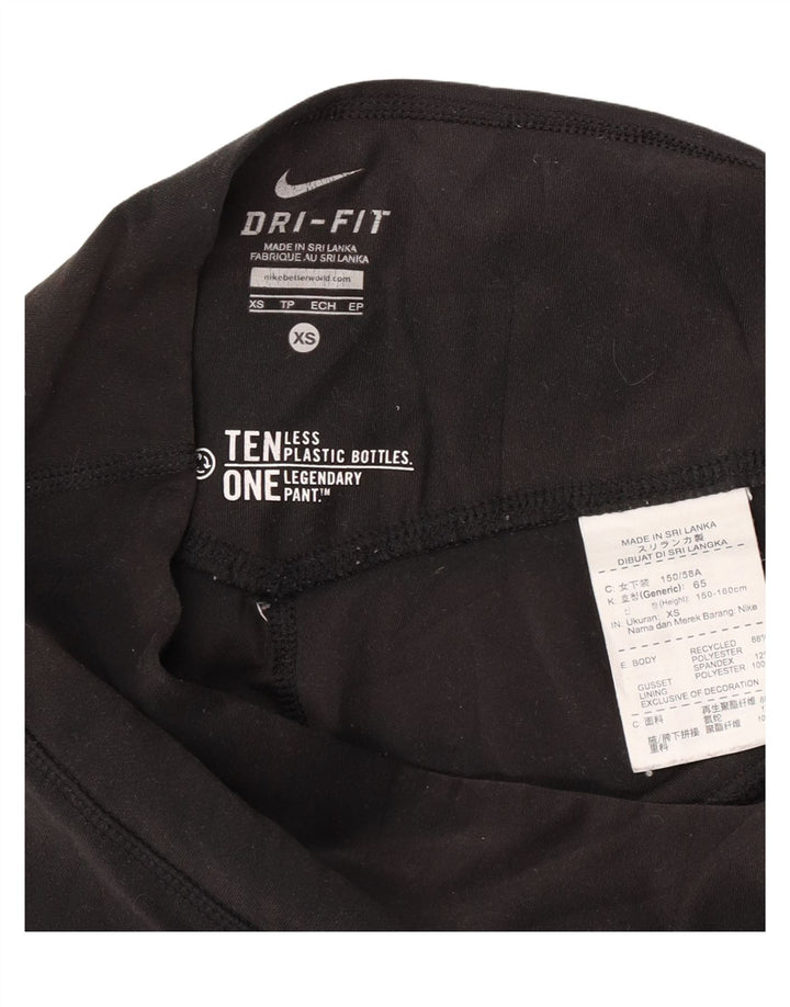 Nike Legging Capri Dri Fit Femme UK 4 XS Noir Polyester