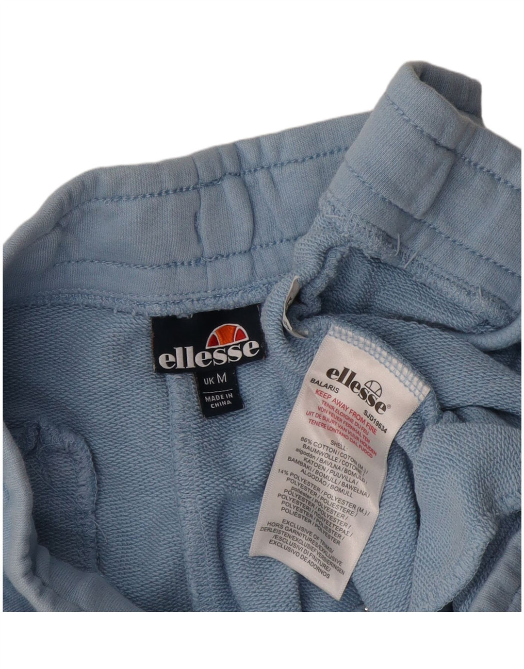 Ellesse Short de Sport Homme Bleu Moyen Coton