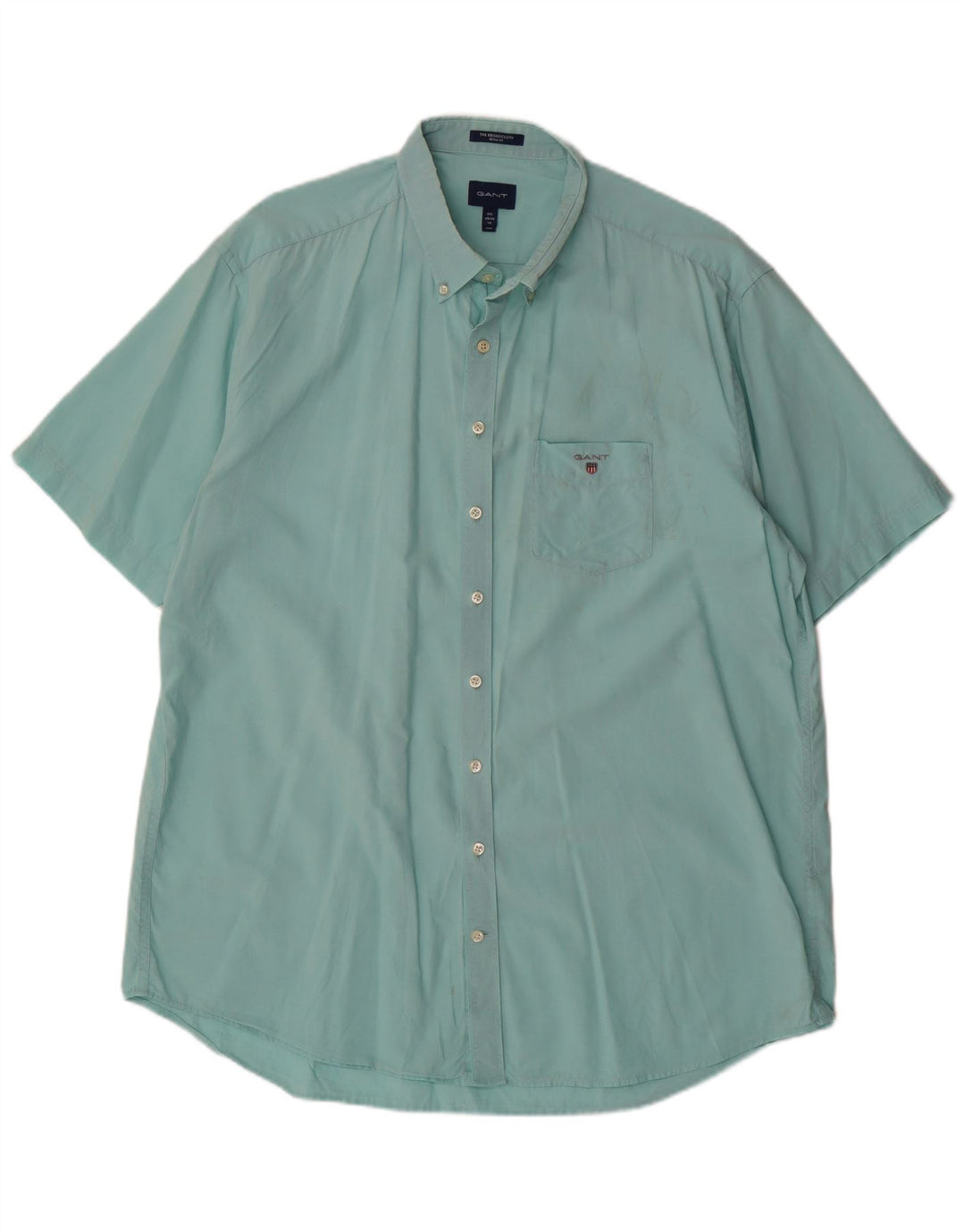 GANT Chemise à manches courtes pour homme Taille 45/46 18 2XL Turquoise Coton
