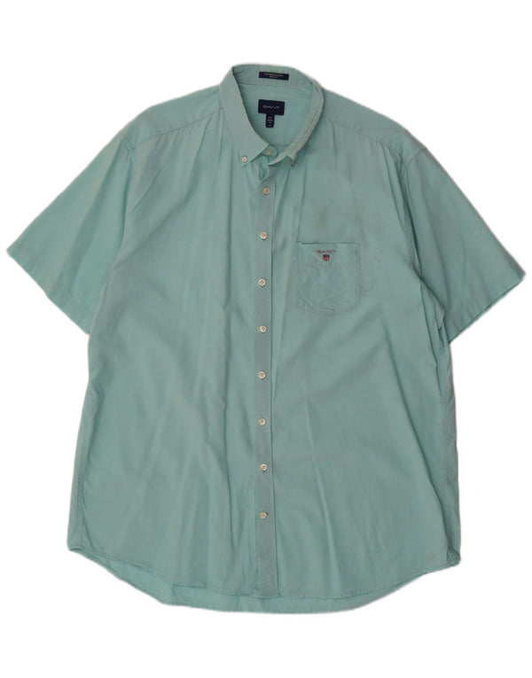 GANT Chemise à manches courtes pour homme Taille 45/46 18 2XL Turquoise Coton