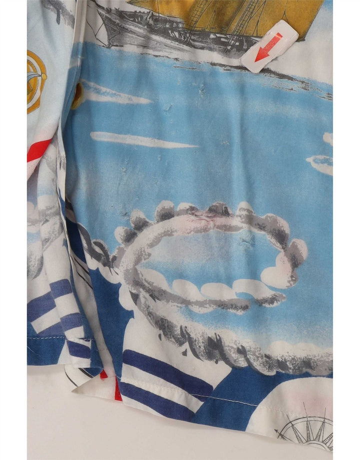 chemise graphique vintage pour hommes grand bleu