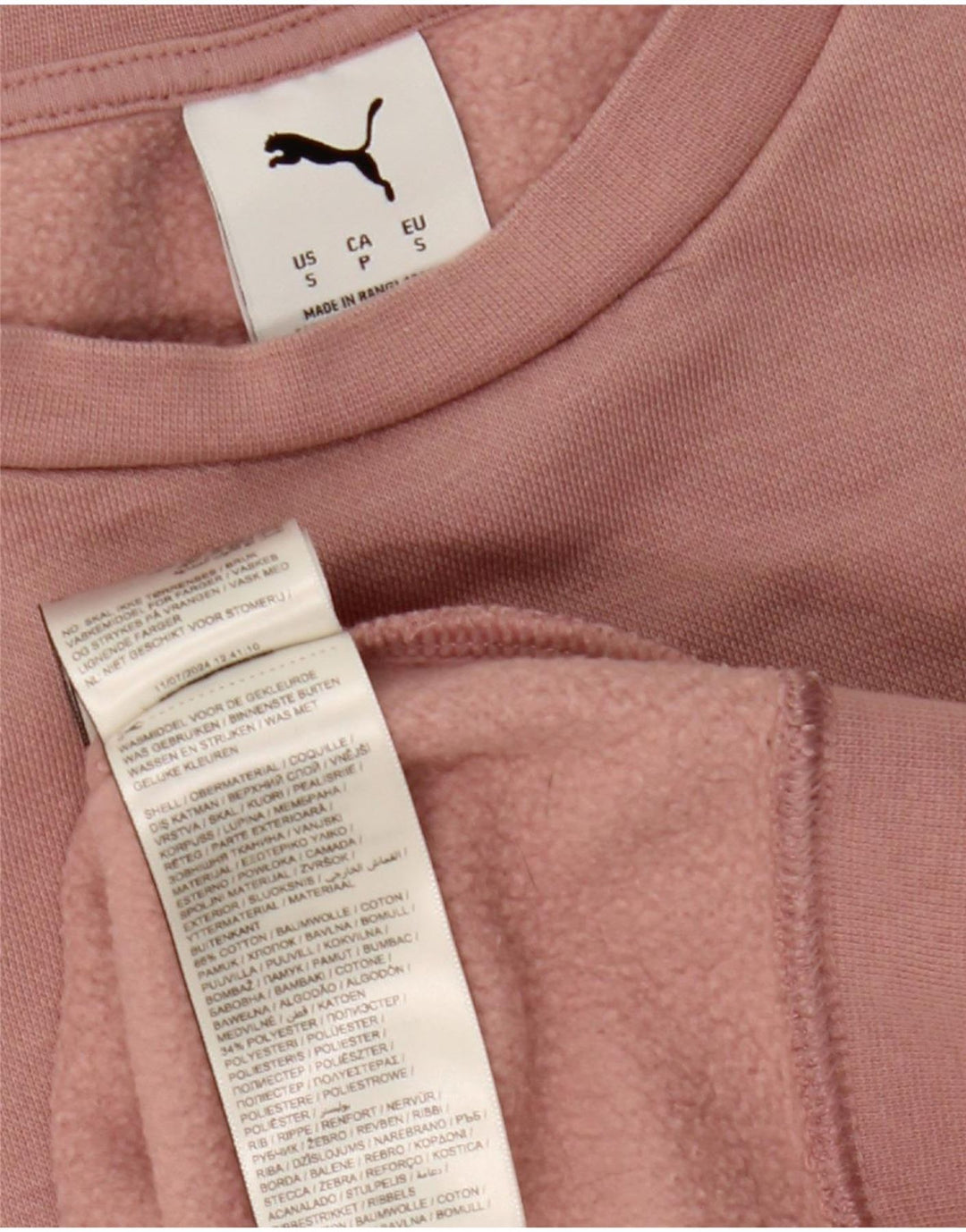 Puma Sweat-shirt surdimensionné pour femme UK 10 Petit coton rose