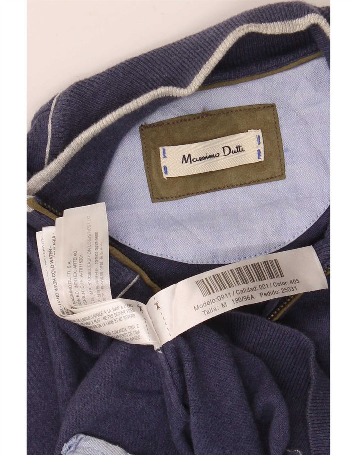 Massimo Dutti Pull Cardigan Homme Bleu Marine Moyen Coton