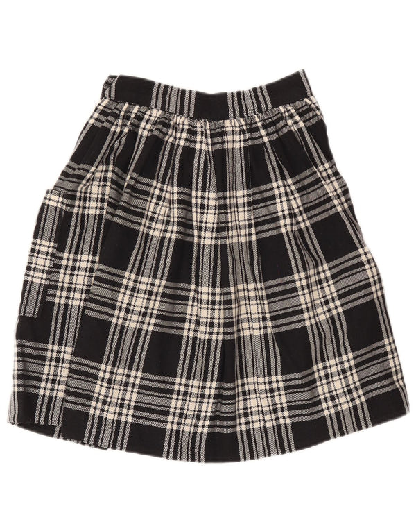 jupe trapèze femme vintage W24 XS Black Check