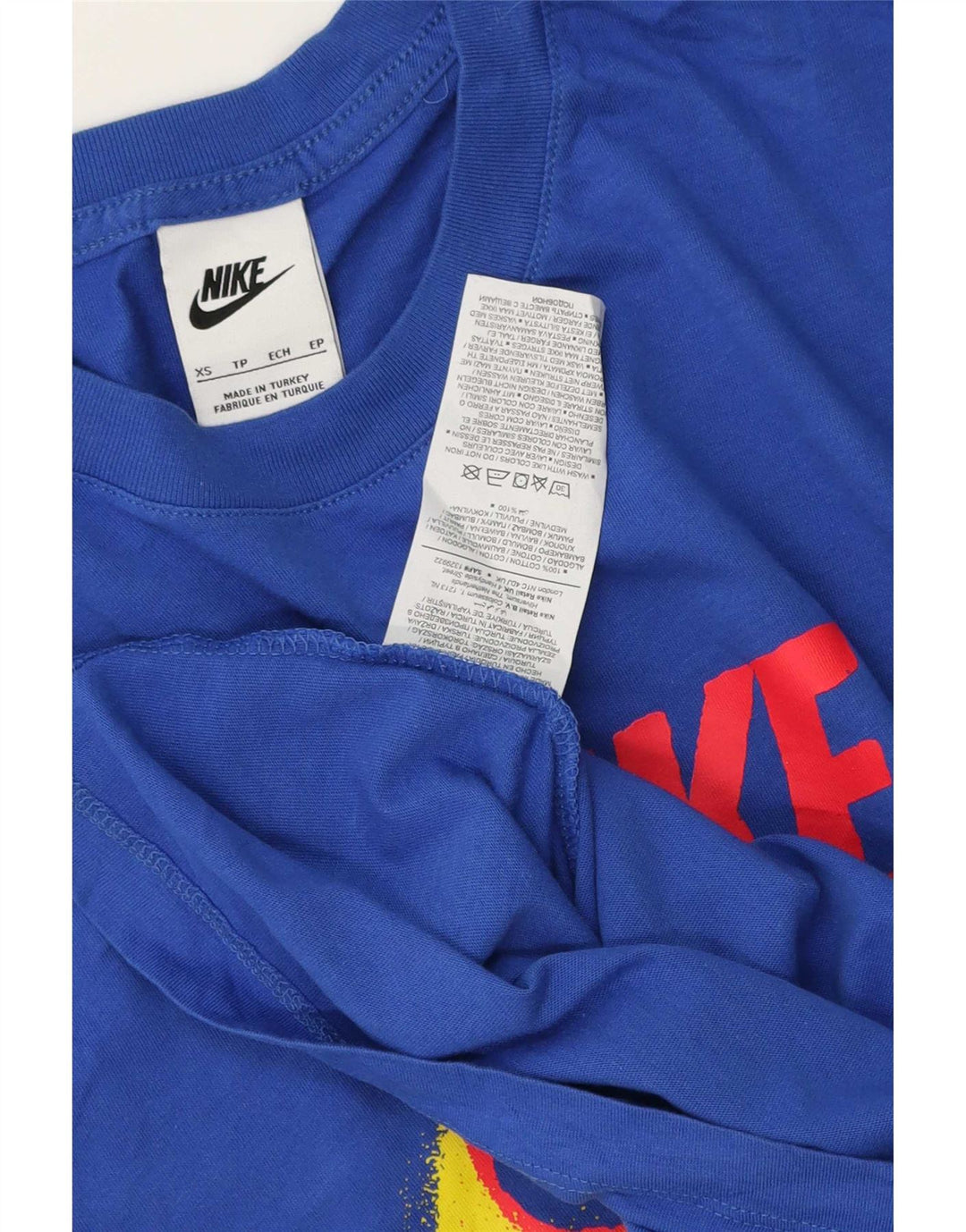 Nike Mens Graphic T-Shirt Top XS Bleu Coton