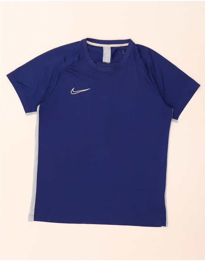 Nike Hommes Dri Fit T-Shirt Haut Large Bleu Colorblock Polyester