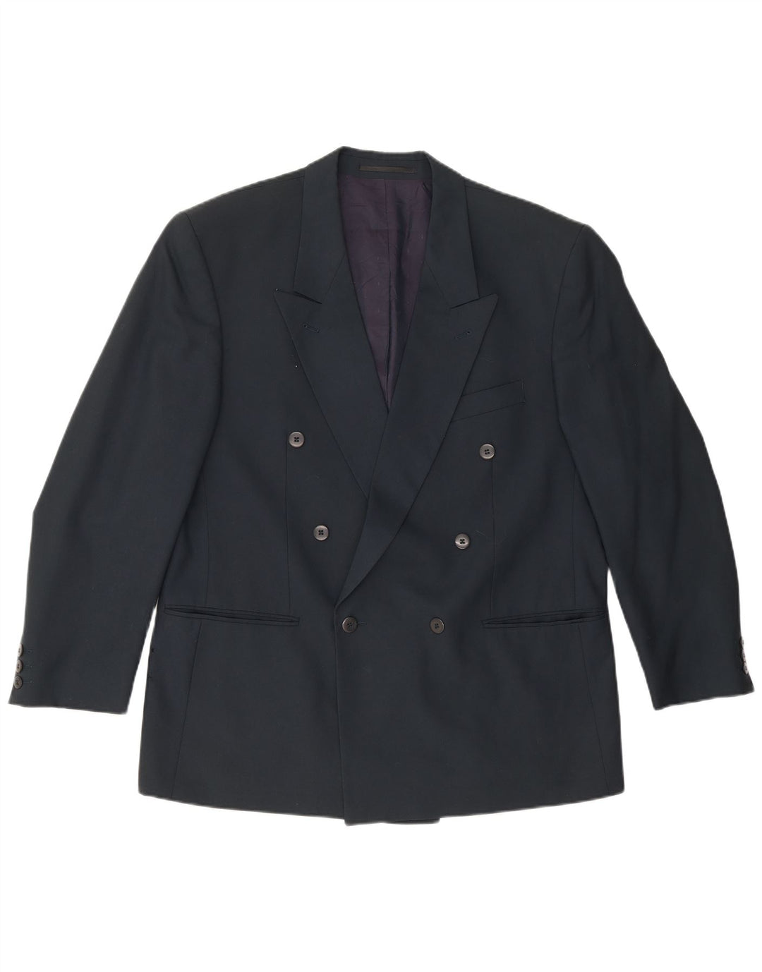 DIGEL Veste blazer double boutonnage pour homme UK 40 Large Bleu marine Laine vierge