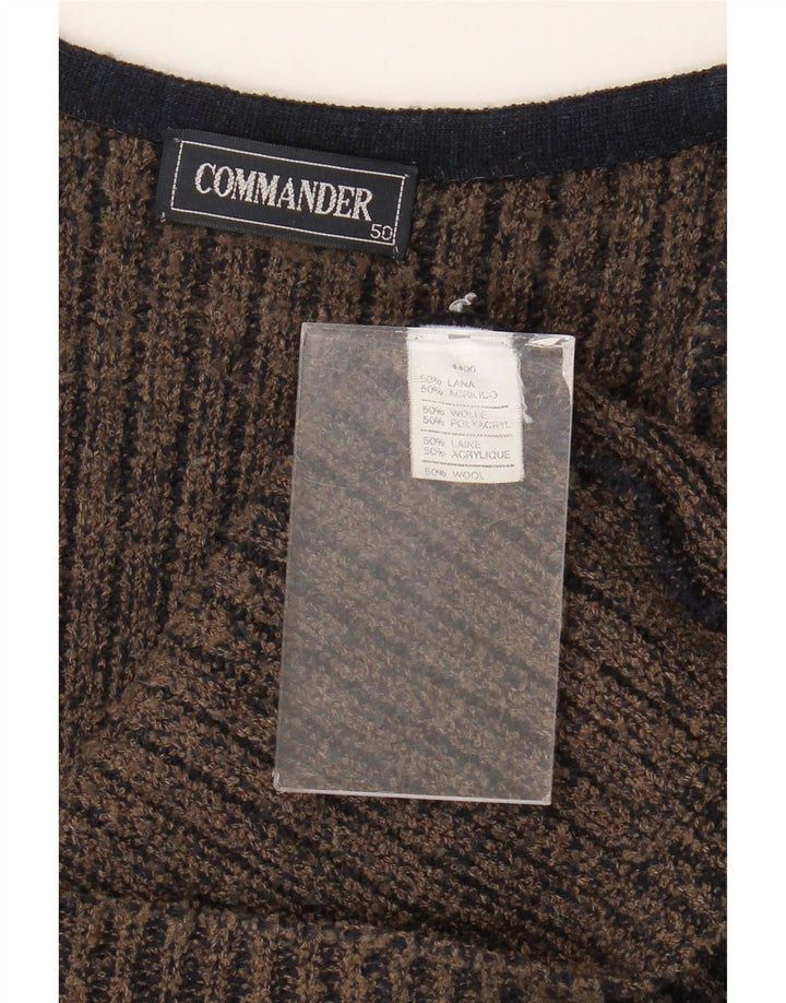 Commander Cardigan sans manches pour homme IT 50 en laine rayée gris moyen