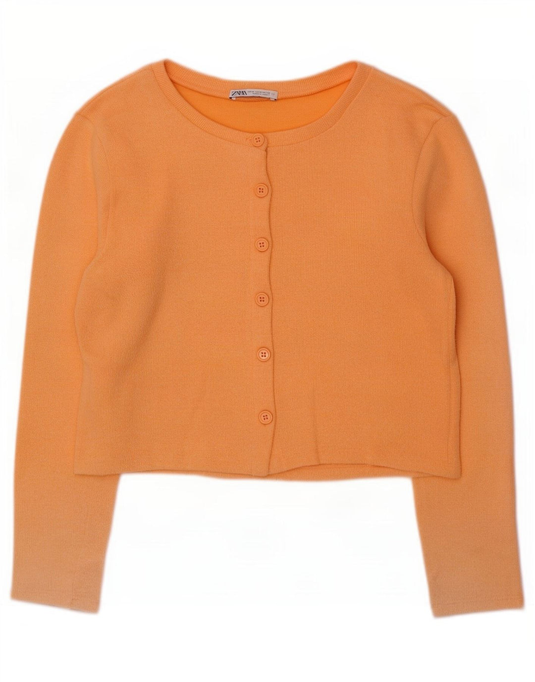 Zara Femme Crop Cardigan Top UK 12 Orange Moyen