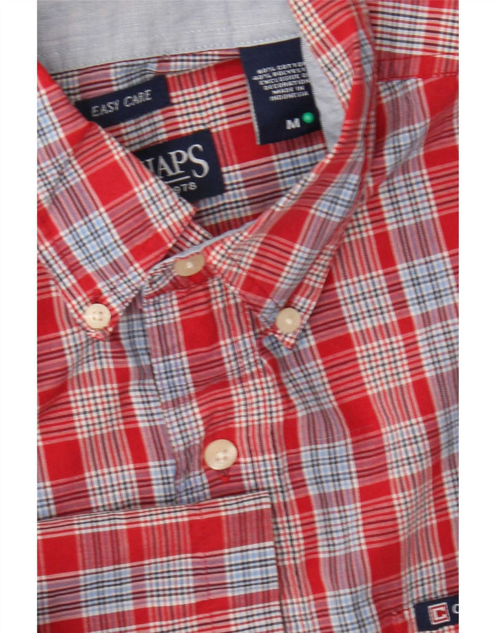 Chaps Chemise à Manches Courtes Homme en Coton à Carreaux Rouge Moyen