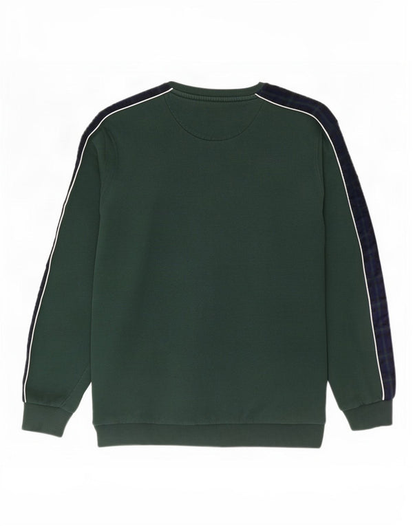 Lyle & Scott Sweat-shirt graphique pour homme XL en coton color block vert