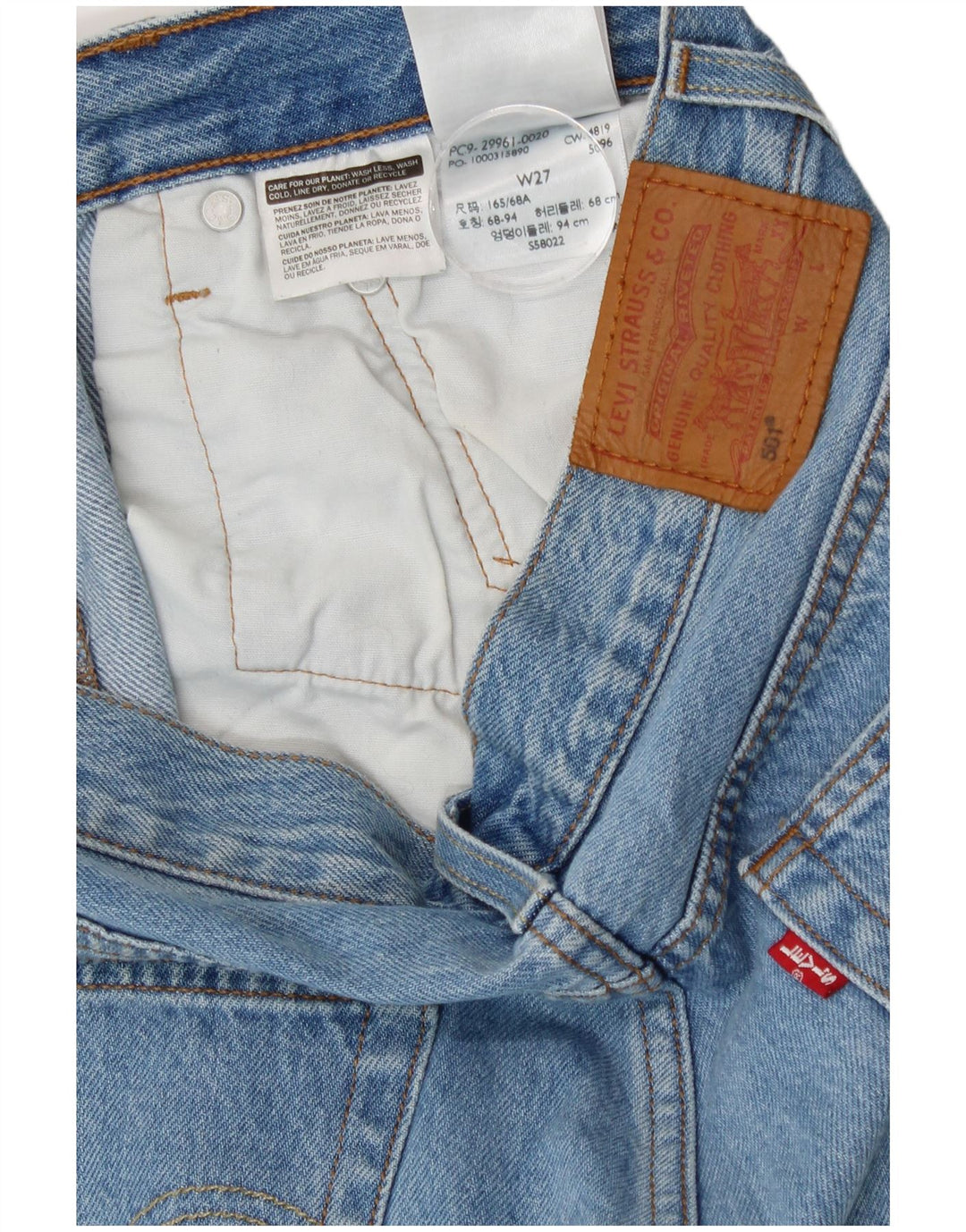 Levi's Short 501 Distressed Denim W27 Small Bleu Coton Femme