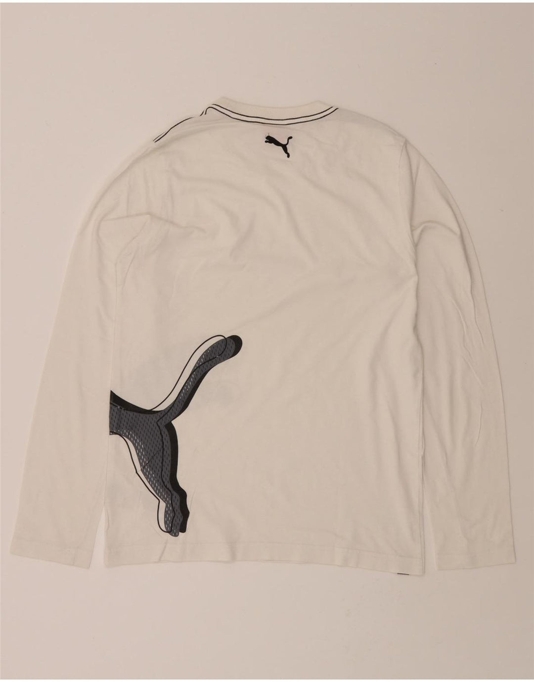 PUMA Mens Graphic T-Shirt Top Small White Cotton Vintage Puma and Second-Hand Puma from Messina Hembry 