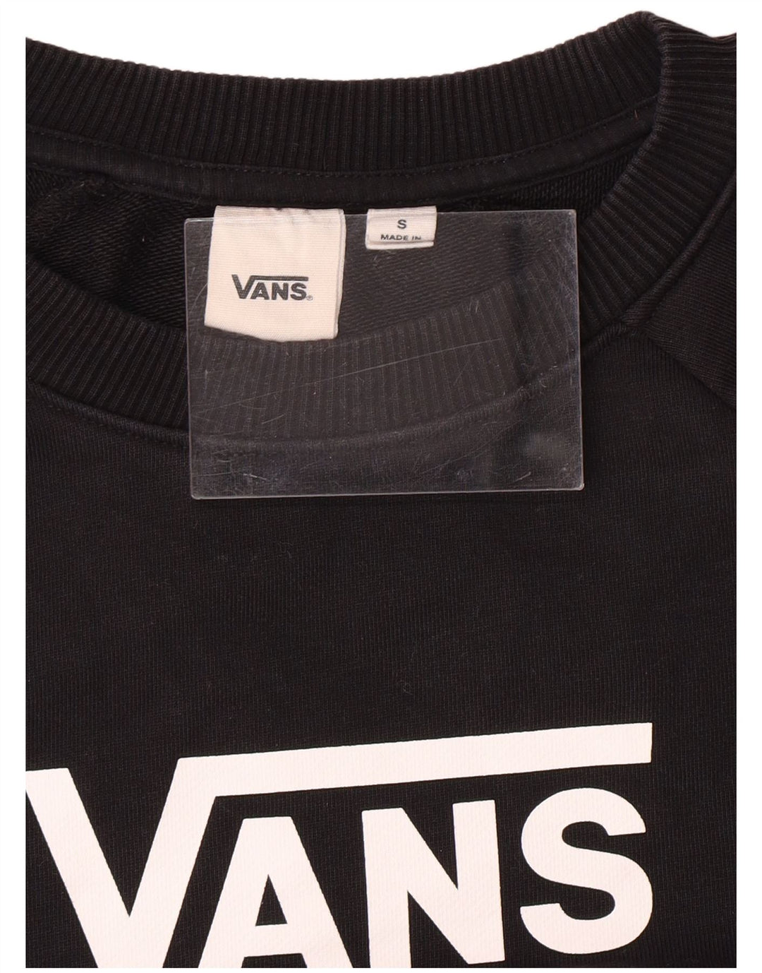 VANS Sweat-shirt court surdimensionné pour femme UK 10 Petit Noir