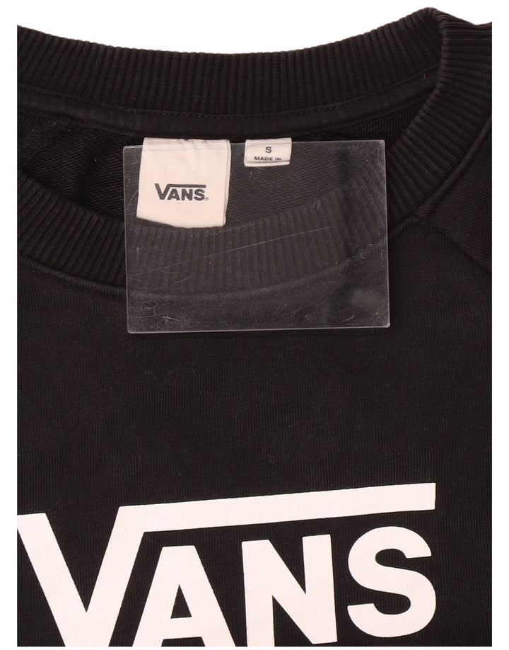 VANS Sweat-shirt court surdimensionné pour femme UK 10 Petit Noir