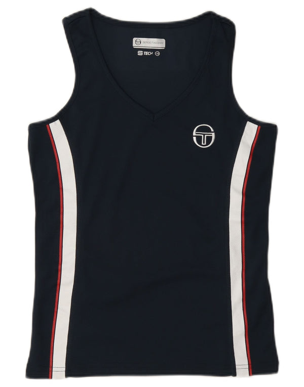 Sergio Tacchini Débardeur Femme UK 6 XS Bleu Marine Colorblock Polyester