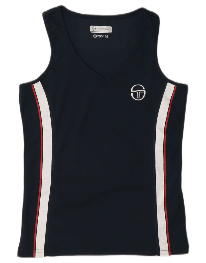 Sergio Tacchini Débardeur Femme UK 6 XS Bleu Marine Colorblock Polyester