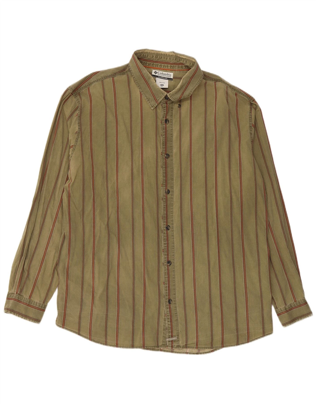 Chemise Femme Columbia 2XL Coton Rayé Kaki