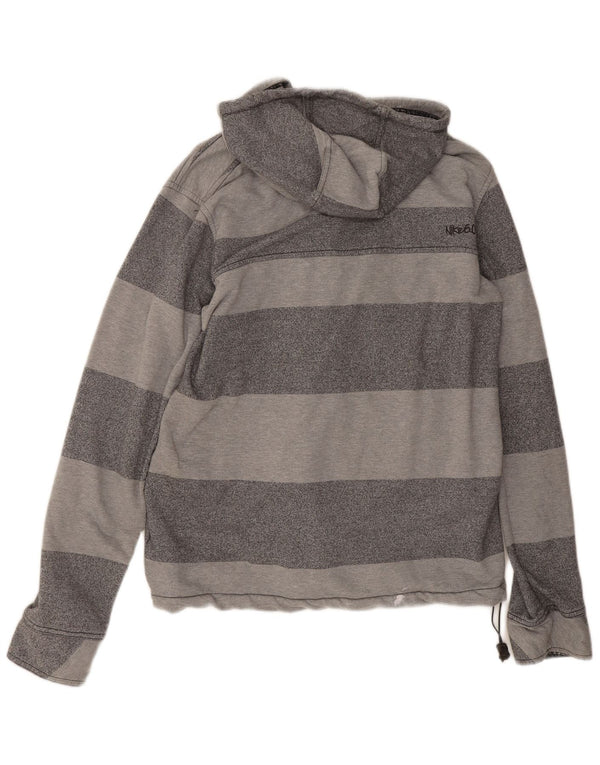 Nike Pull à capuche zippé pour homme UK 42/44 Grand coton rayé gris