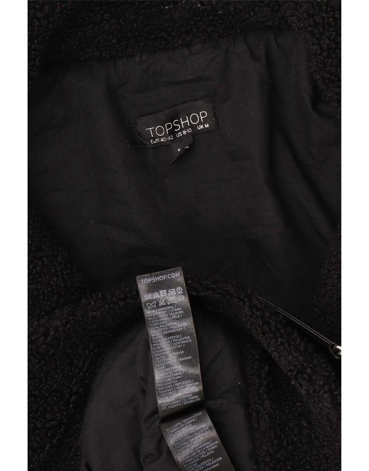 Topshop Veste polaire surdimensionnée pour femme UK 44 Medium Noir Polyester