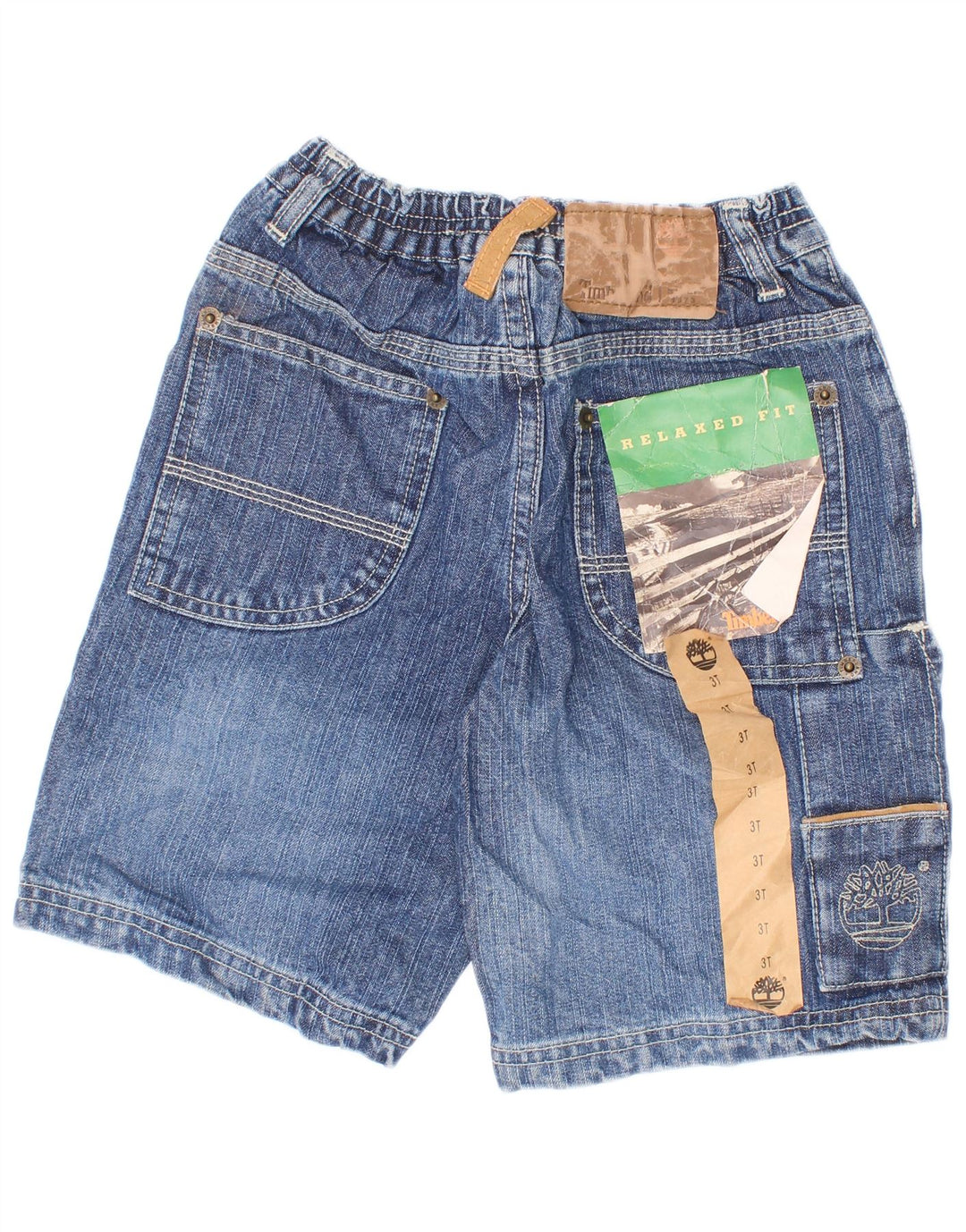 Timberland Short Cargo Denim Garçon 2-3 Ans W22 Bleu Coton
