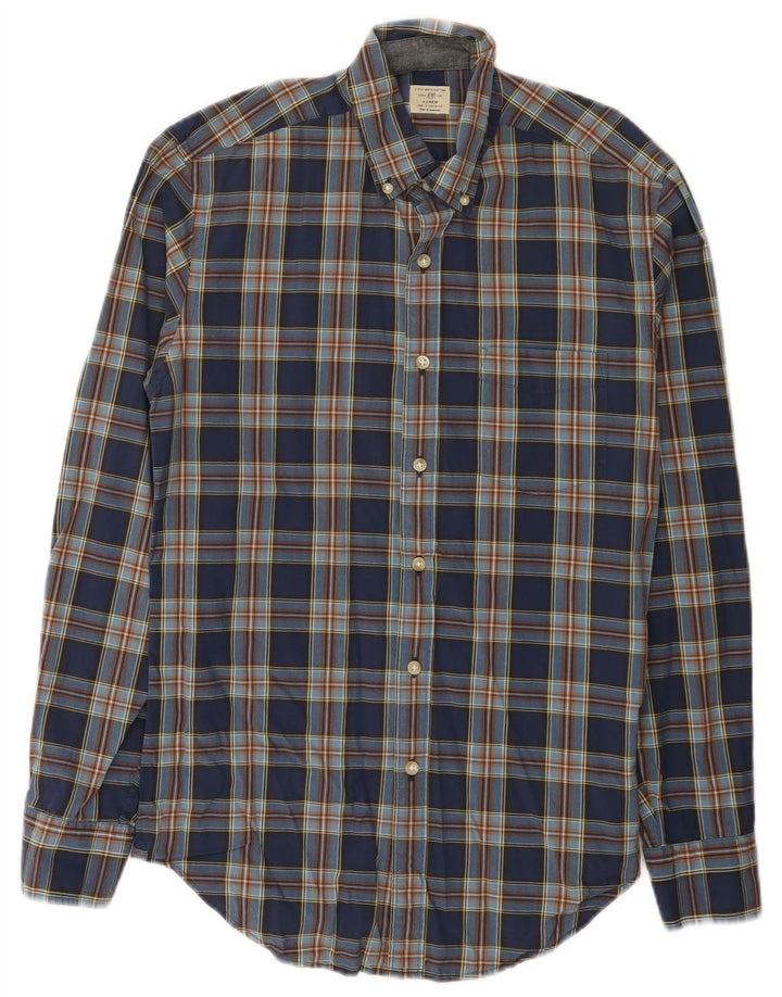 J. Crew Chemise Homme Taille 14 1/2 Petit Coton à Carreaux Bleu
