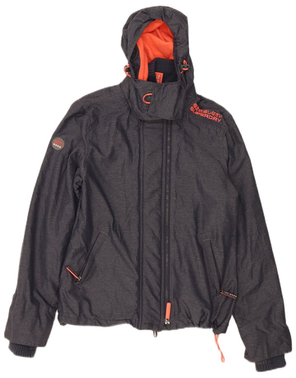 Superdry Veste coupe-vent à capuche Windcheater pour femme UK 16 Large Gris