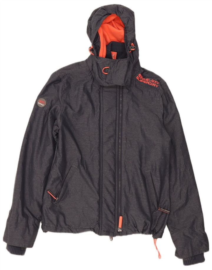 Superdry Veste coupe-vent à capuche Windcheater pour femme UK 16 Large Gris