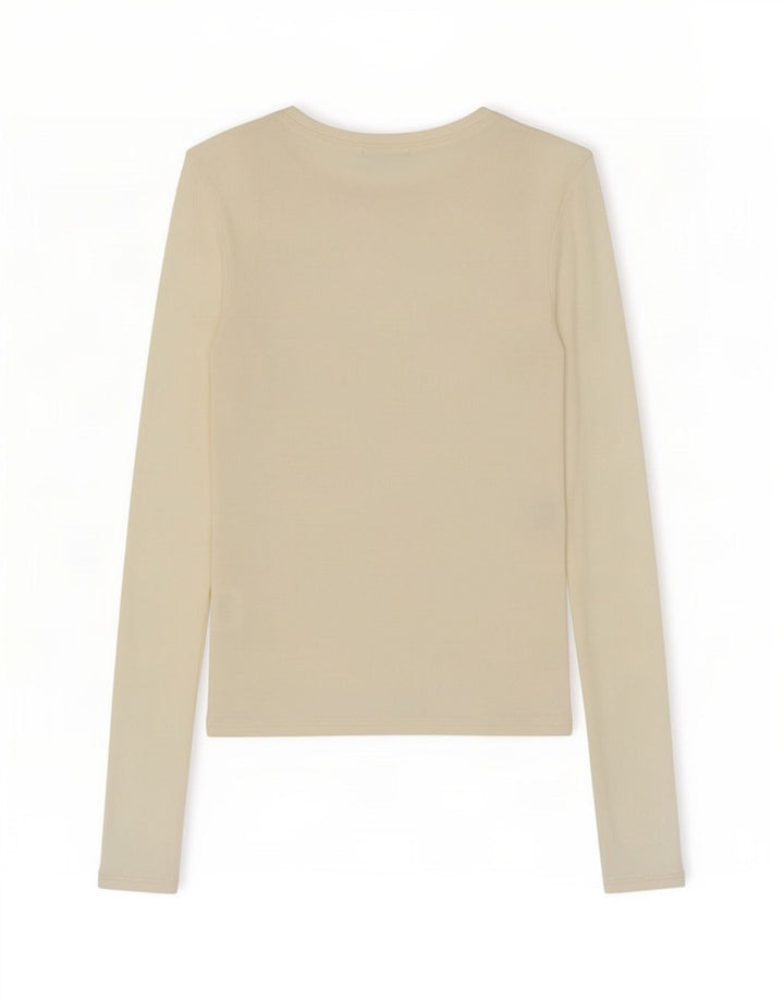 Zara Femme Top Manches Longues UK 8 Petit Modal Blanc