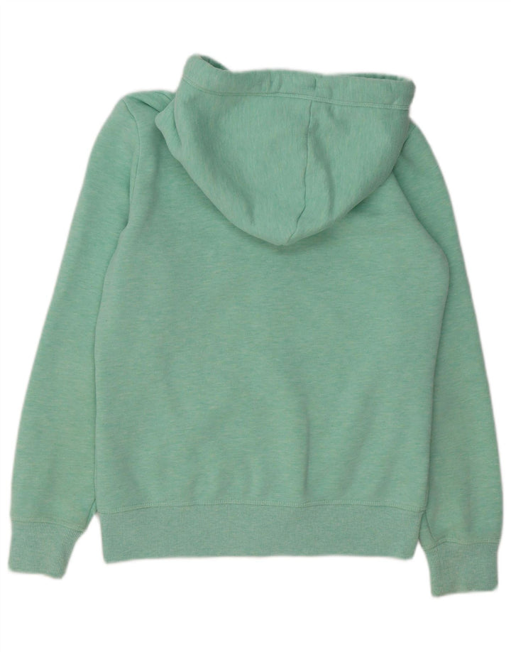 SUPERDRY Pull à capuche zippé pour femme UK 12 Coton vert moyen