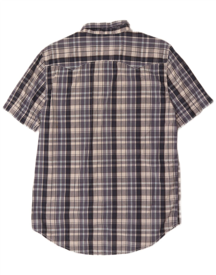 Levi's Chemise Slim Fit à Manches Courtes Homme Bleu Moyen Carreaux Coton