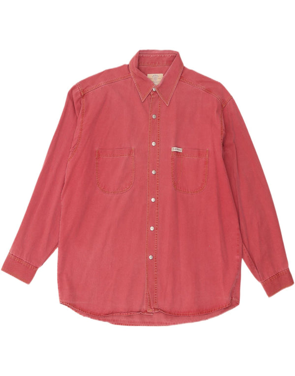 Chemise en denim homme vintage XL coton rose