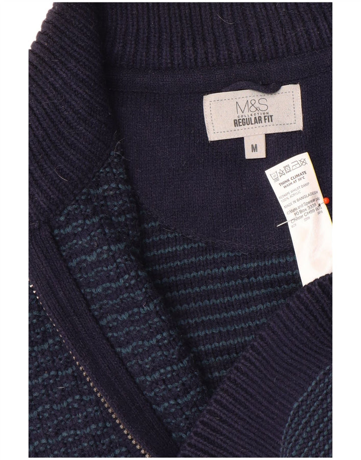 Marks & Spencer Pull Cardigan Coupe Régulière Homme Bleu Marine Moyen Acrylique