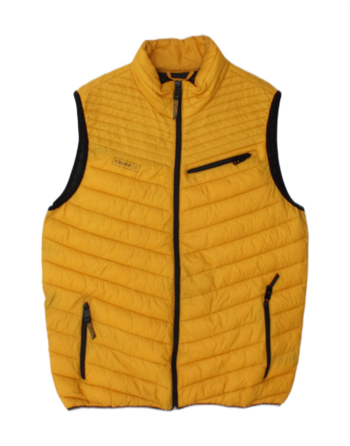 Cropp Gilet rembourré pour homme UK 40 Large Jaune Polyamide