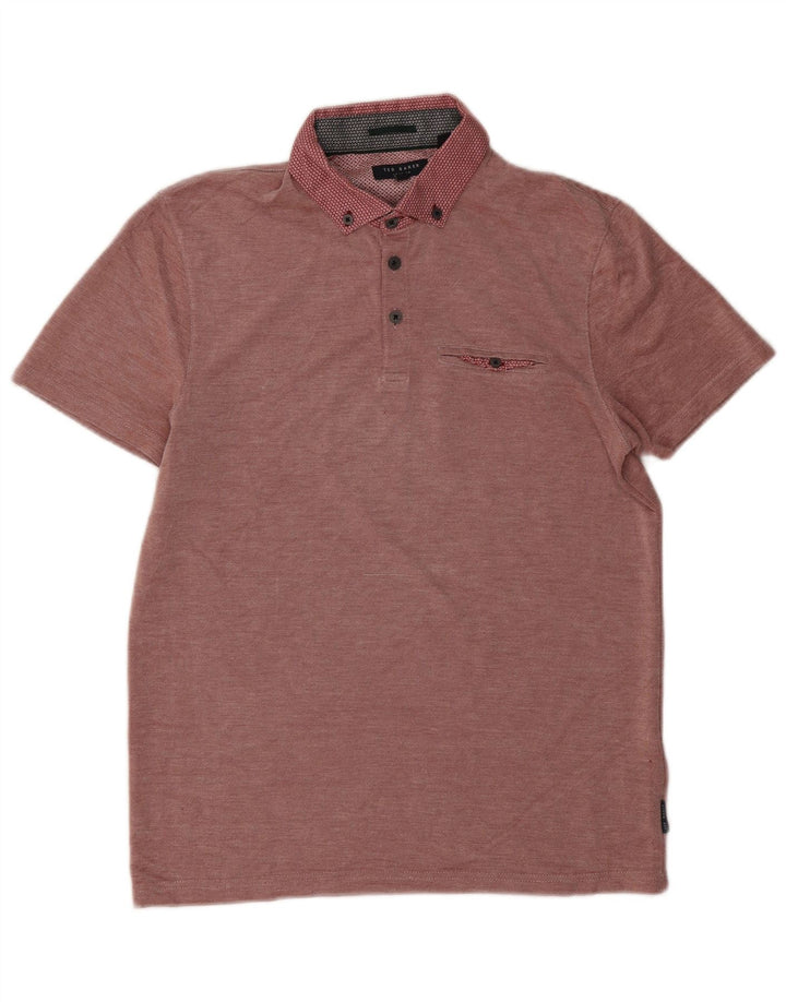 Ted Baker Polo Homme Taille 3 Modal Bordeaux Moyen