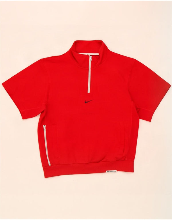 Nike Sweat-shirt à manches courtes pour homme Dri Fit Graphic en coton rouge Taille S