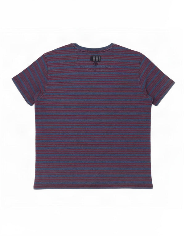 Fat Face T-Shirt Homme Haut Large Bleu Marine Rayé Coton