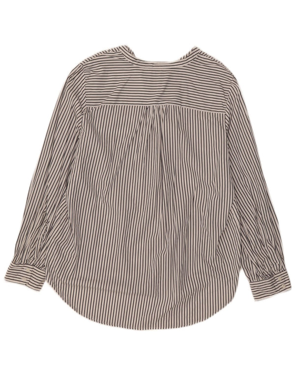 Marks & Spencer Chemise pull pour femme UK 16 Grand coton rayé blanc