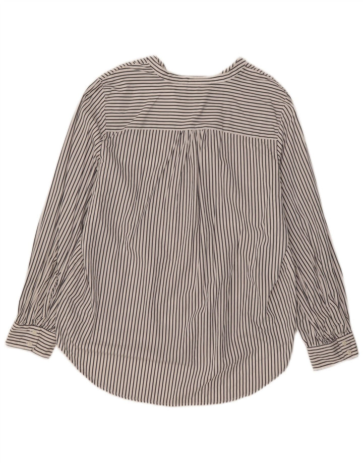 Marks & Spencer Chemise pull pour femme UK 16 Grand coton rayé blanc