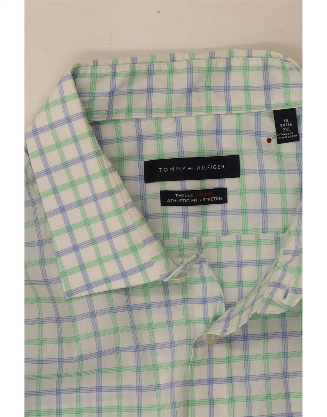 Tommy Hilfiger Chemise athlétique pour homme Taille 18 2XL Vichy multicolore