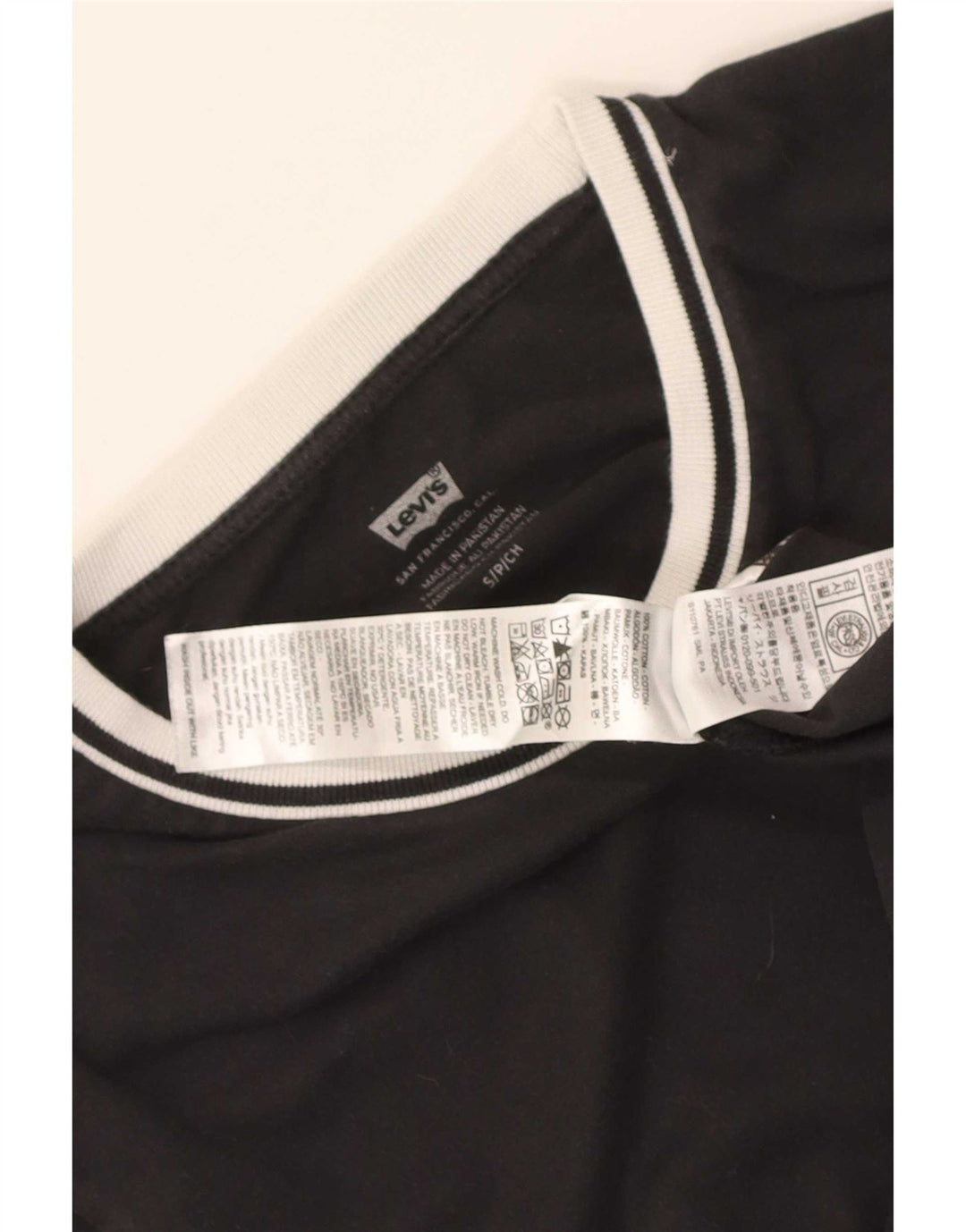 Levi's T-Shirt Femme UK 10 Petit Noir Coton