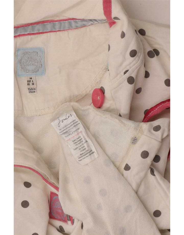 Joules Sweat-shirt à col boutonné pour femme UK 14 Grand pois blanc