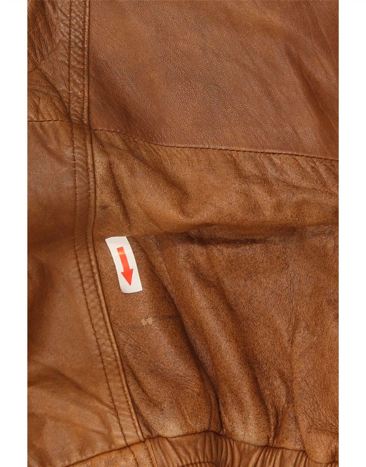 veste en cuir homme vintage IT 56 2XL Marron