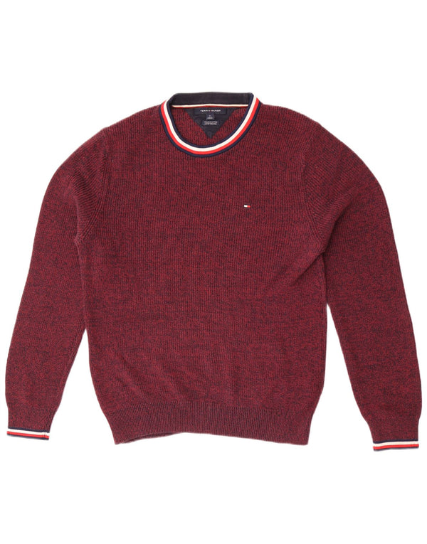 Tommy Hilfiger Pull col rond homme bordeaux moyen moucheté