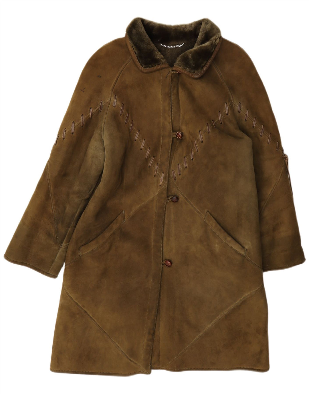 Igi & Femme Manteau En Shearling IT 42 Kaki Moyen
